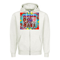 Oatmeal Heather Football Mama Zipper Hoodie - CowhideDigitalArt