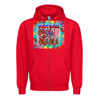 Red Football Mama Zipper Hoodie - CowhideDigitalArt
