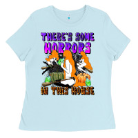 Baby Blue there's some horrors in this house Ladies Tee - LillyAllenDesigns