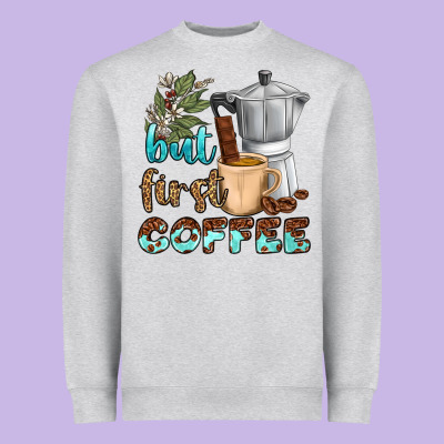 Coffee Cups But First Coffee Bbs Heavyweight Sweatshirt Designed By Bundleandbundleshop