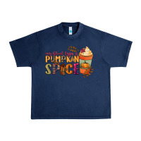 Navy my blood type is pumpkin spice Urban Heavy Tee - NancyCooperArtShop