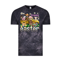 Cloud Black Happy Easter truck with farm animals Vintage Tee - NancyCooperArtShop