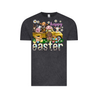 Vintage Black Happy Easter truck with farm animals Vintage Tee - NancyCooperArtShop