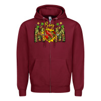 Burgundy boy mom Zipper Hoodie - CowhideDigitalArt