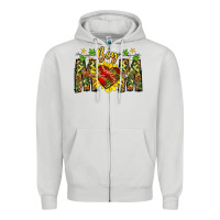Dove Grey boy mom Zipper Hoodie - CowhideDigitalArt