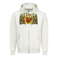 Oatmeal Heather boy mom Zipper Hoodie - CowhideDigitalArt
