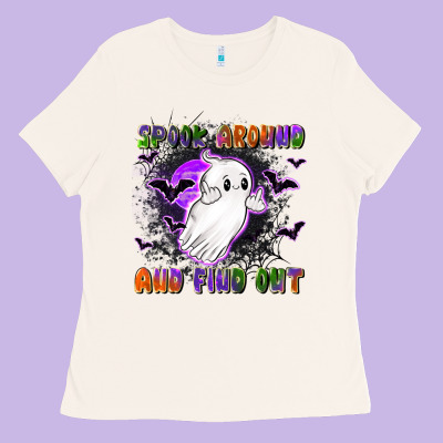 Spook Around And Find Out Ladies Tee Designed By Lillyallendesigns