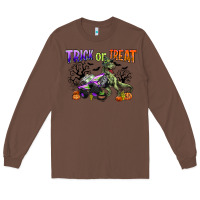 Chestnut trick or treat with monster truck and t rex Long Sleeve Tee - CowGirlArtShop
