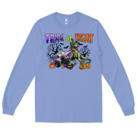 Colony Blue trick or treat with monster truck and t rex Long Sleeve Tee - CowGirlArtShop