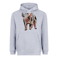 Heather Grey Baby Spotted Pig Heavyweight Hoodie - LillyAllenDesigns