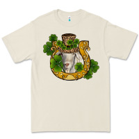 St Patricks Day Goat Horseshoe Shamrock Premium Tee | Teevron