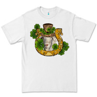 White st patricks day goat horseshoe shamrock Premium Tee - RanaPortraitStore