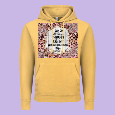 I Can Do All Things With Leopard And Glitter Vintage Hoodie Designed By Tumblerdesignbyshophia