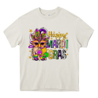 Cream Happy Mardi Gras With Gnome Heavy Core Tee - BundleAndBundleShop