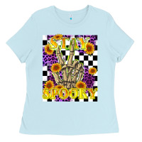 Baby Blue stay skeleton hand spooky Ladies Tee - LillyAllenDesigns