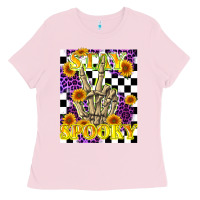 Bubblegum Pink stay skeleton hand spooky Ladies Tee - LillyAllenDesigns