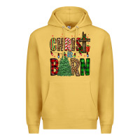 Antique Gold christ is born Premium Hoodie - FaDigitalArtStudio