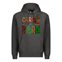 Charcoal Heather christ is born Premium Hoodie - FaDigitalArtStudio