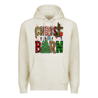 Oatmeal Heather christ is born Premium Hoodie - FaDigitalArtStudio