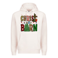 Pale Pink christ is born Premium Hoodie - FaDigitalArtStudio