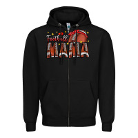 Black football mama Zipper Hoodie - CowhideDigitalArt