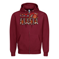 Burgundy football mama Zipper Hoodie - CowhideDigitalArt