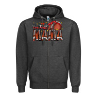Charcoal Heather football mama Zipper Hoodie - CowhideDigitalArt