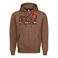 Chestnut football mama Zipper Hoodie - CowhideDigitalArt