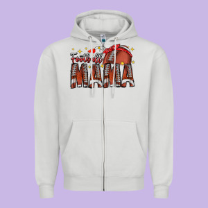 Football Mama Zipper Hoodie Designed By Cowhidedigitalart