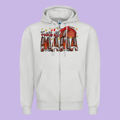 Football Mama Zipper Hoodie Designed By Cowhidedigitalart
