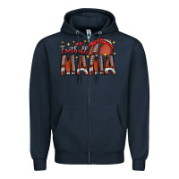 Navy football mama Zipper Hoodie - CowhideDigitalArt