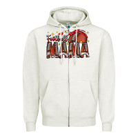 Oatmeal Heather football mama Zipper Hoodie - CowhideDigitalArt