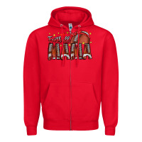 Red football mama Zipper Hoodie - CowhideDigitalArt