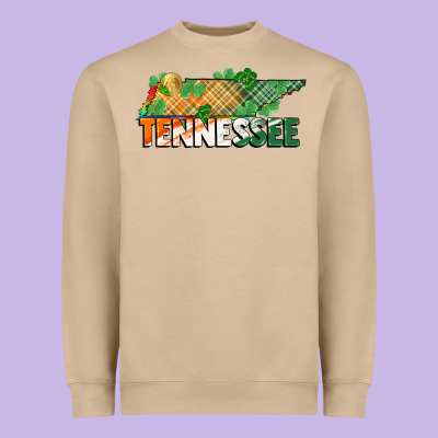 Tennessee Map St Patrick's Day Heavyweight Sweatshirt Designed By Fadigitalartstudio