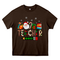 Chocolate Brown teacher Christmas Heavy Core Tee - JahusDesignShop