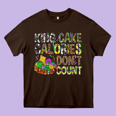 King Cake Calories Don't Count Mardi Gras Heavy Core Tee Designed By Bundleandbundleshop