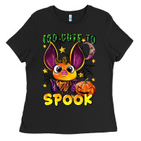 Black too cute to spook Ladies Tee - LillyAllenDesigns