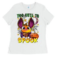 White too cute to spook Ladies Tee - LillyAllenDesigns