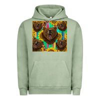 Pigment Oil Green bear tumbler Urban Hoodie - BarkalooDesign