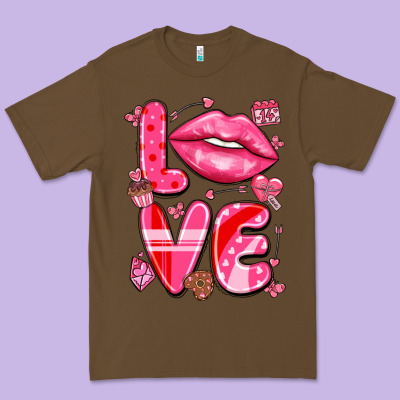 Love With Lips Premium Tee Designed By Lillyallendesigns