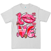 Dove Grey love with lips Premium Tee - LillyAllenDesigns