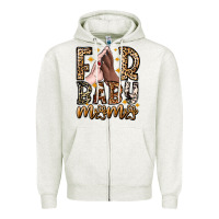 Oatmeal Heather Fur Baby Mama Dog Zipper Hoodie - CowhideDigitalArt