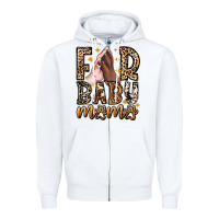 White Fur Baby Mama Dog Zipper Hoodie - CowhideDigitalArt