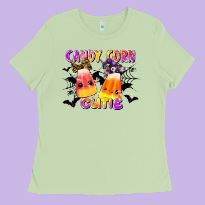 Candy Corn Cute Ladies Tee Designed By Lillyallendesigns