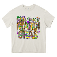 Cream Little miss Mardi Gras Heavy Core Tee - BundleAndBundleShop