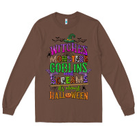 Chestnut witches monsters goblins and screams its almost halloween Long Sleeve Tee - CowGirlArtShop