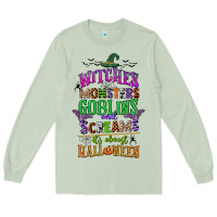 Matcha witches monsters goblins and screams its almost halloween Long Sleeve Tee - CowGirlArtShop