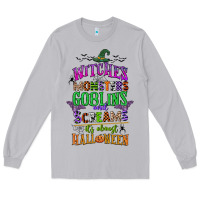 Moon Dust witches monsters goblins and screams its almost halloween Long Sleeve Tee - CowGirlArtShop