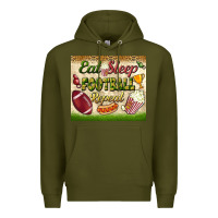 Army Green eat sleep football repeat tumbler Premium Hoodie - BundleAndBundleShop