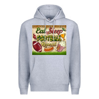Heather Grey eat sleep football repeat tumbler Premium Hoodie - BundleAndBundleShop
